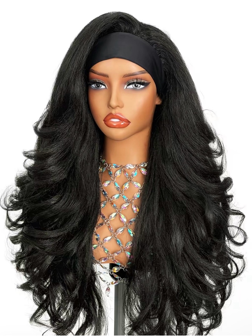Headband Yaki curly wig